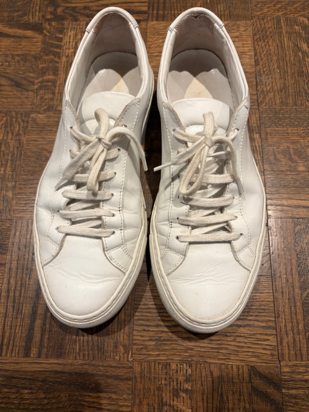 Common Projects Women’s White Casual Leather Sneakers - Classic Low-Top